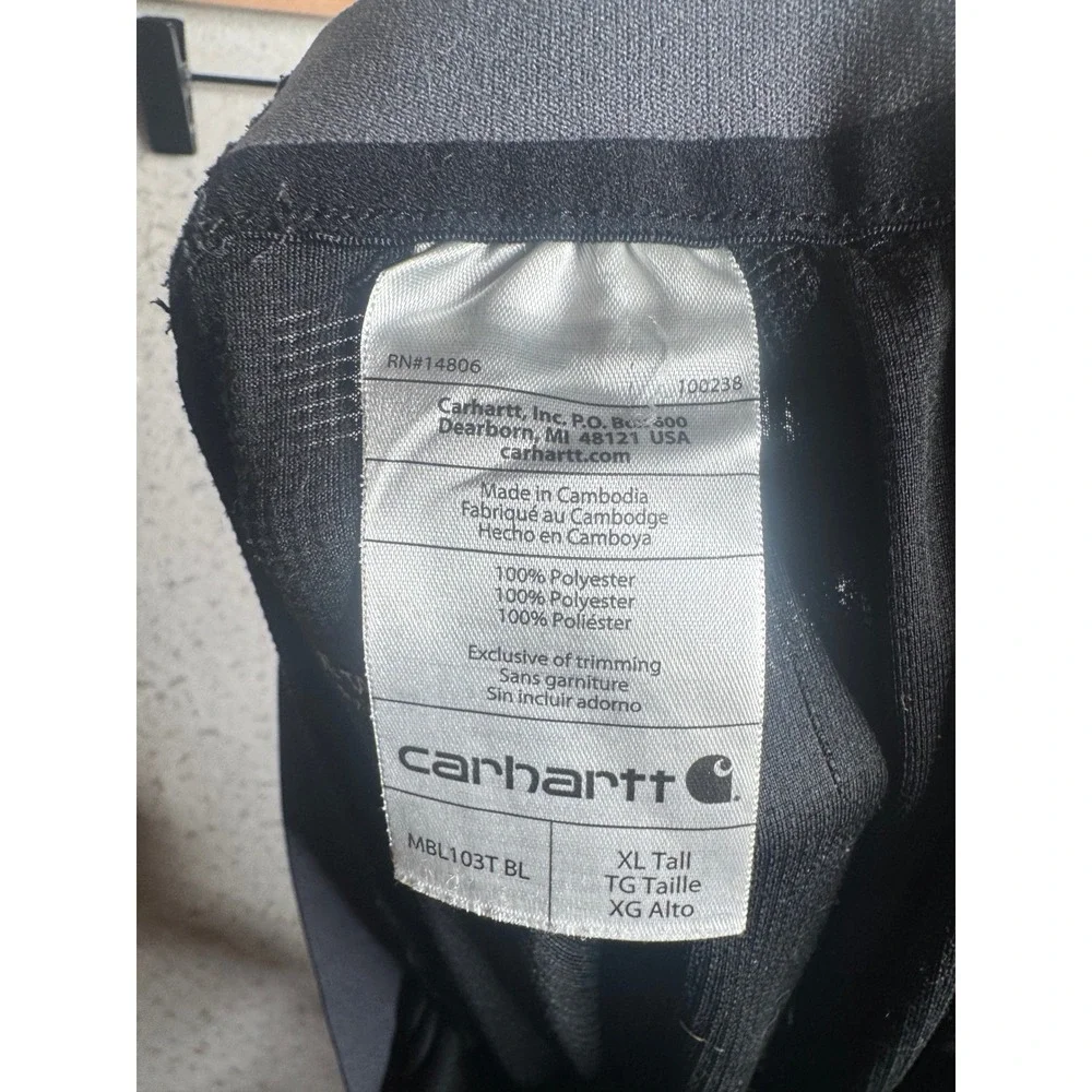 Carhartt Force Mens XL Tall Black Thermal Base Layer Pants MBL103T BL Leggings